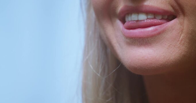 Smile with Clear Aligner &ndash; Orthodontic Appliance Presentation | Realistic woman's smile demonstration with invisible dental aligner | 4k, 12 bit BRAW