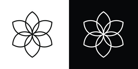 Obraz premium Simple Overlapping Petal Mandala Modern Minimalist Flower Vector