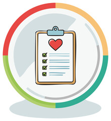 Heart Health Checklist on Clipboard Medical Progress Report Wellness Assessment