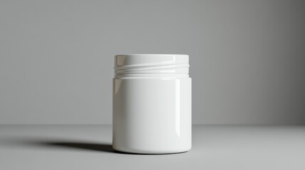 White jar on gray gradient background for product mockup and copy space