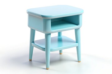 Fototapeta premium Modern Light Blue Nightstand with Storage Shelf