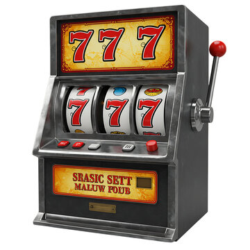 Casino Slot Machine Reel 777 Winner Vegas Style On Isolated Transparent Background


