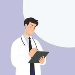 Friendly Doctor Taking Notes on a Clipboard in a Healthcare Setting Medical Professional Providing Care and Expertise