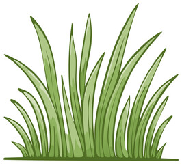 Obraz premium Cartoon illustration of green grass blades, ideal for spring or nature themes
