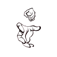 Unedited male hands exerting great attack power.