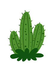 Childrens cartoon cute cactus. Vector illustration.