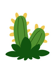 Childrens cartoon cute cactus. Vector illustration.