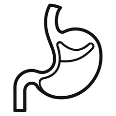 Human stomach anatomy diagram black outline organ