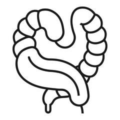 Intestine anatomy diagram black outline medical health