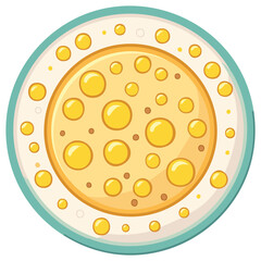 Fototapeta premium Cartoon illustration of plate with bubbly texture inside