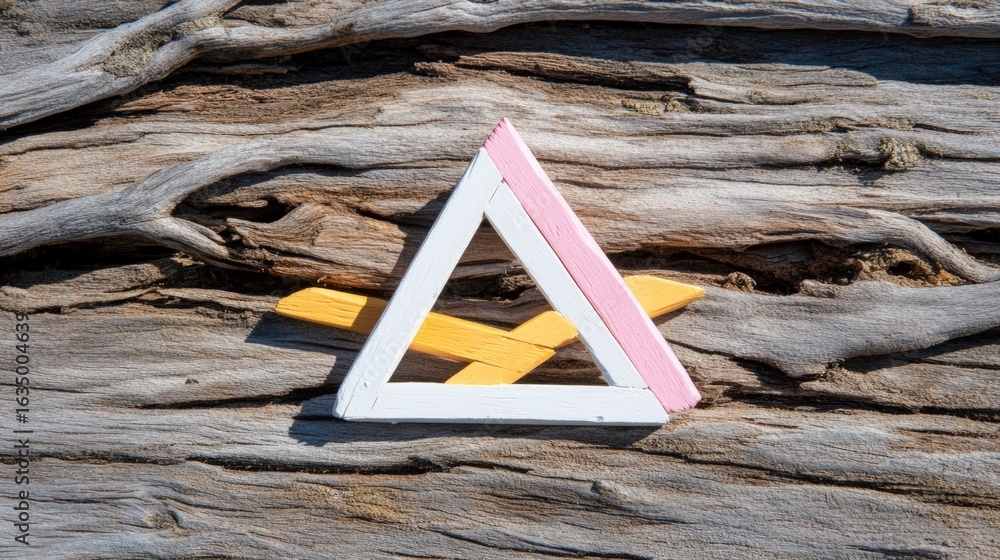 Poster triangle wood texture background abstract design backdrop close up