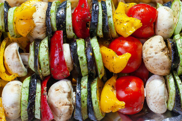 fresh vegetables on a grill