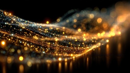 Golden sparkle particle glitters light trail alpha channel loop 4k animation shiny glowing gold stars on transparent background overlay design element