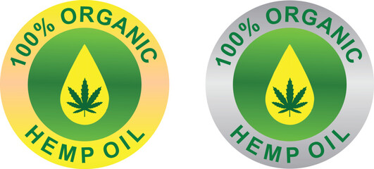 Hemp Seed Oil Label – Certified Organic Product Icon Stamp