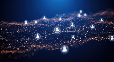 Abstract Digital Social Network and Technology Connection
