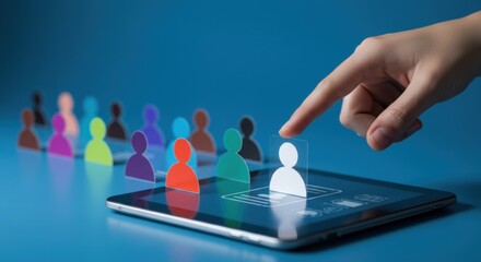 Digital Recruitment and Human Resources Concept