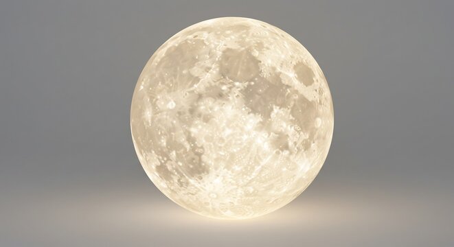 柔らかな光輝く月型照明 幻想的空間演出. AI Generated