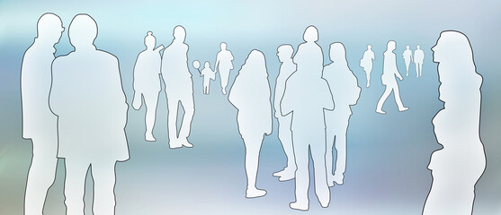 menschen kontur bewegung alltag silhouetten mann frau kinder opa oma tochter sohn handy studentin
