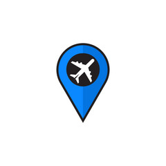 Obraz premium Simple Style Aircraft Inside Location Pointer Icon for Travel Industry