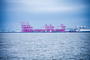 Red and White Docks on the Mersey