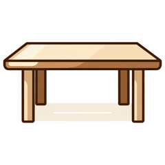 Minimalist Wooden Table Illustration: A simple, clean illustration of a wooden table, perfect for adding a touch of rustic charm to any design or project. 