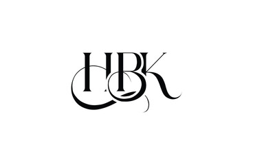 Initial HBK letter logo design. Elegant Monogram Logo Design with Decorative Elements and Typography