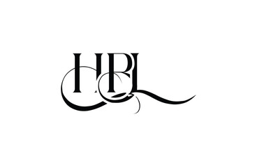Initial HBL letter logo design. Elegant Monogram Logo Design with Decorative Elements and Typography