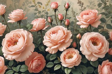 Elegant Blush Rose Arrangement in Vintage Garden Style