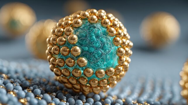 Conceptual visualization of lipid nanoparticle delivering mRNA to human cell membrane