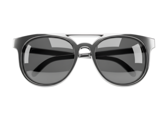 Photo of black aviator sunglasses isolated on transparent background