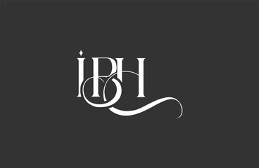 Initial IBH letter logo design. Elegant Monogram Logo Design with Decorative Elements and Typography