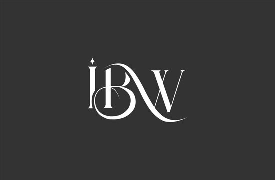 Initial IBW letter logo design. Elegant Monogram Logo Design with Decorative Elements and Typography