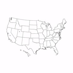 Fototapeta premium United States of America map