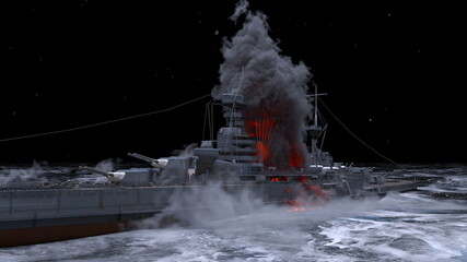 艦艇　3DCGレンダリング