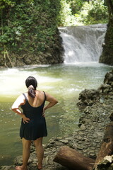 Female tourists exploring Siete Altares, which is a natural attraction located near Livingston,...