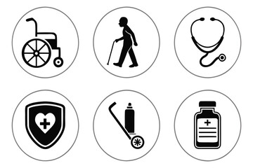 Medical Healthcare Icons Set for Health Services.