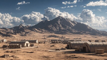 Exploring a military base in the desert  strategic operations amidst harsh environmental conditions