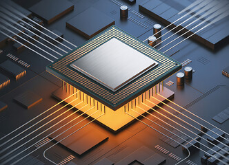 Urban architecture design featuring an electronic circuit board building