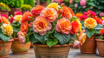 tuberous begonias flower pots