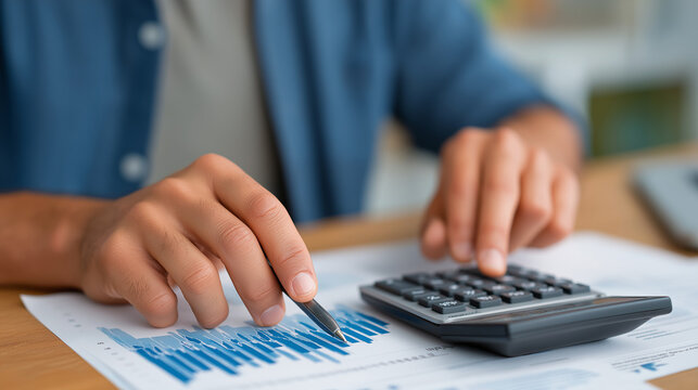 Financial Report Calculation with Business Growth Chart