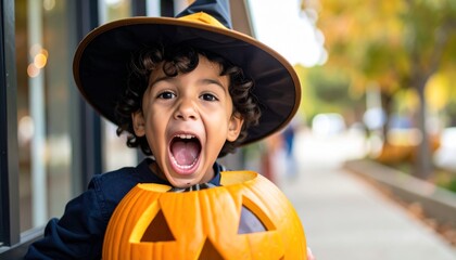 ハロウィンの仮装を楽しむ子供