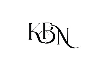 Initial KBN letter logo design. Elegant Monogram Logo Design with Decorative Elements and Typography