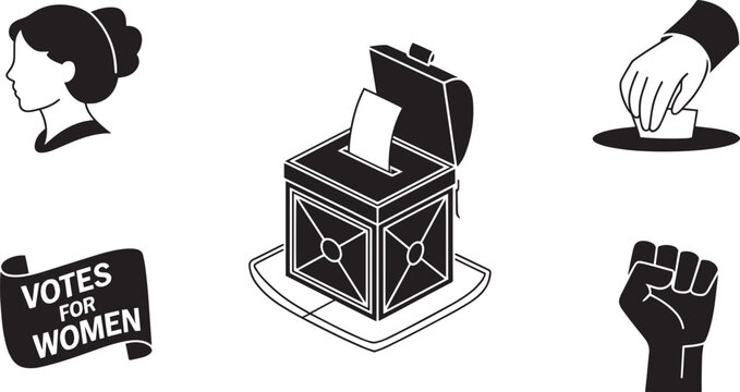 Social Justice Icons Set Black Silhouette on Transparent Background Equality and Rights Symbols