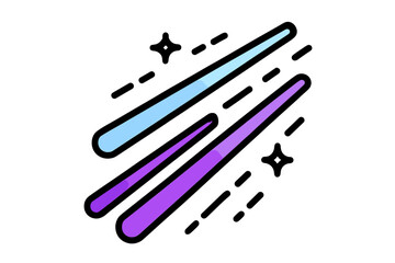 Obraz premium Vector Icon of Blue and Purple Energy Beams with Sparkles