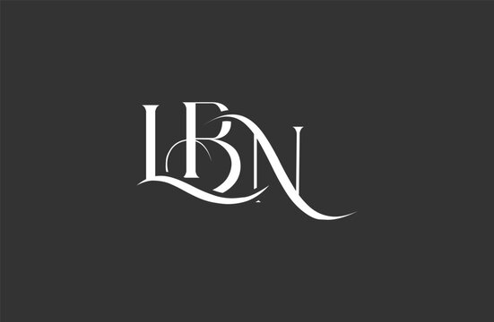Initial LBN letter logo design. Elegant Monogram Logo Design with Decorative Elements and Typography
