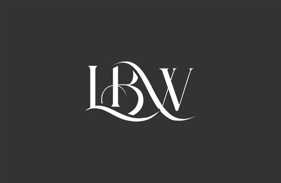 Initial LBW letter logo design. Elegant Monogram Logo Design with Decorative Elements and Typography