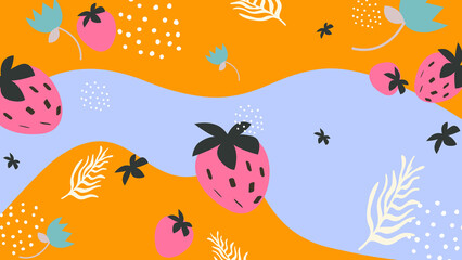 Strawberry orange abstract background