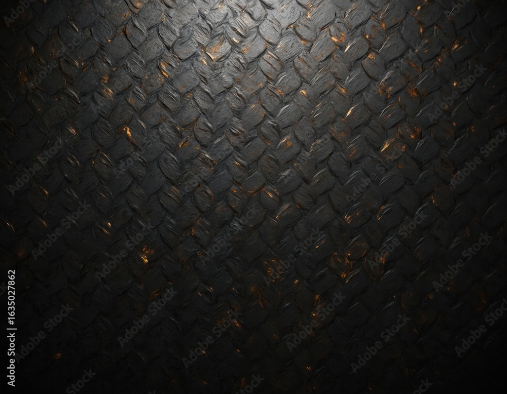 Aufkleber dark textured background features repeating geometric pattern with subtle orange, yellow highlights 