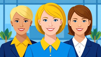 Three women in business attire