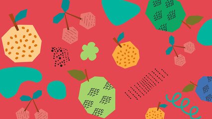 Exotic Dragon Fruit and Citrus Background